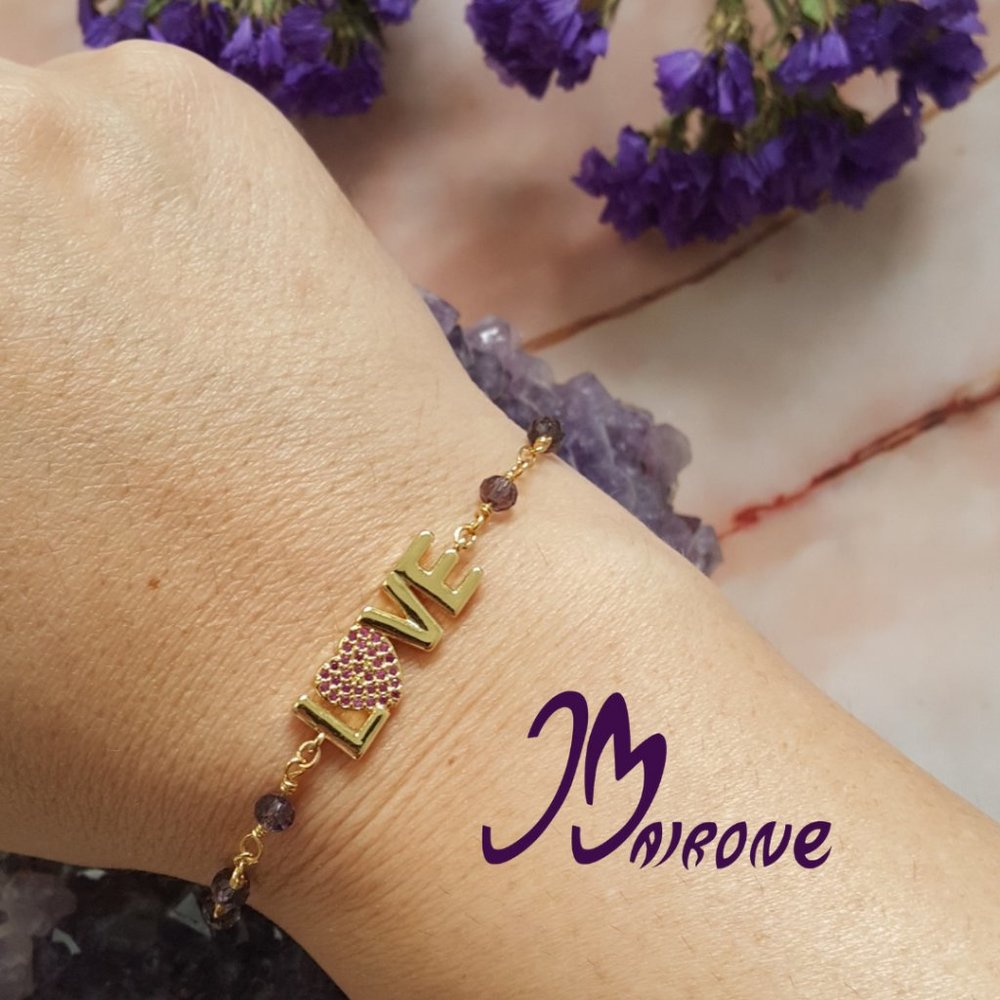 Love Crystal Bracelet 14K Gold Plated